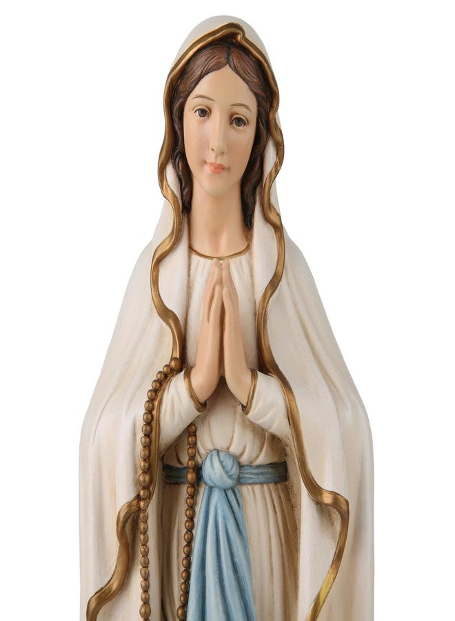 BC BUILDCLASSIC BC Catholic Our Lady of Lourdes Statue, Blessed Virgin Mary Figure for Altar,Religious Gift for Mom, Religious décor for Home, 14.5" H, Renaissance Sculpture Handmade by Buildclassic - Image 2